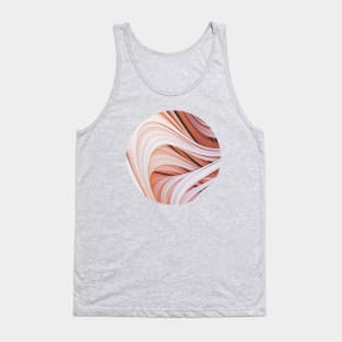 Stranded Strain. Creme Color Abstract Art Strands. Circle Crop Tank Top